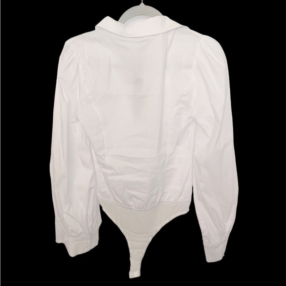 Fashion Nova Cashin’ Out Poplin Bodysuit- White - Picture 5 of 9